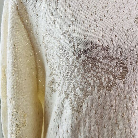 Style & Co Wool Blend Cream Color Butterfly Knitted Lightweight Sweater Plus 3X - Picture 3 of 10